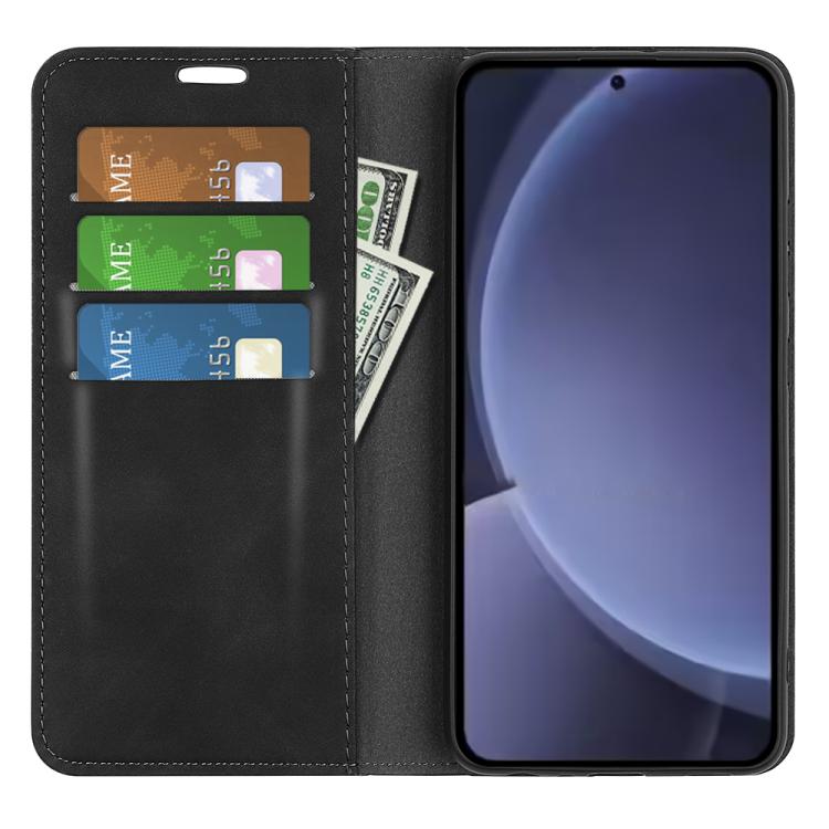 For Samsung Galaxy S25+ 5G Retro-skin Magnetic Suction Leather Phone Case