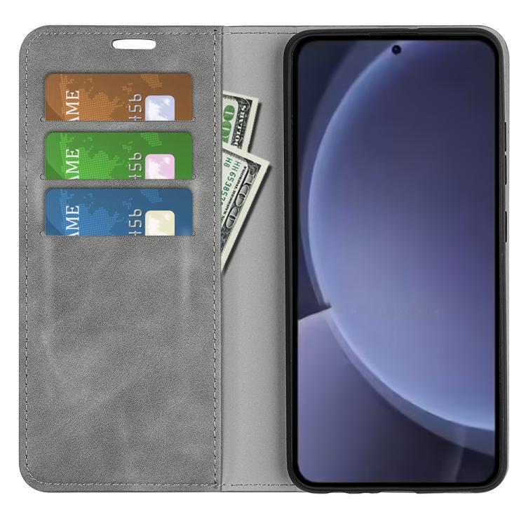 For Samsung Galaxy S25+ 5G Retro-skin Magnetic Suction Leather Phone Case