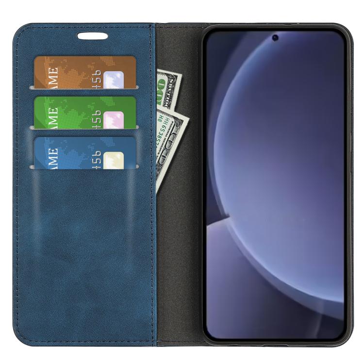 For Samsung Galaxy S25+ 5G Retro-skin Magnetic Suction Leather Phone Case