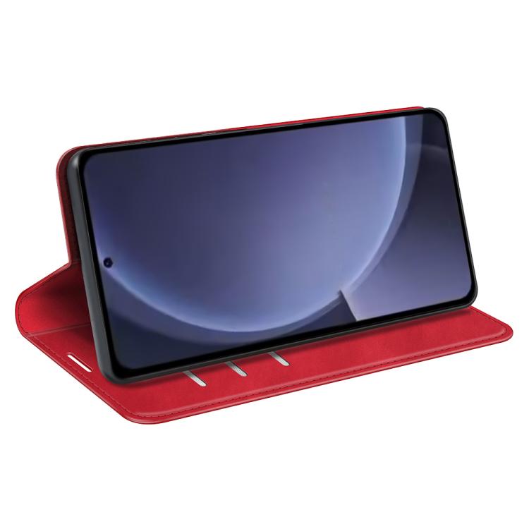 For Samsung Galaxy S25+ 5G Retro-skin Magnetic Suction Leather Phone Case