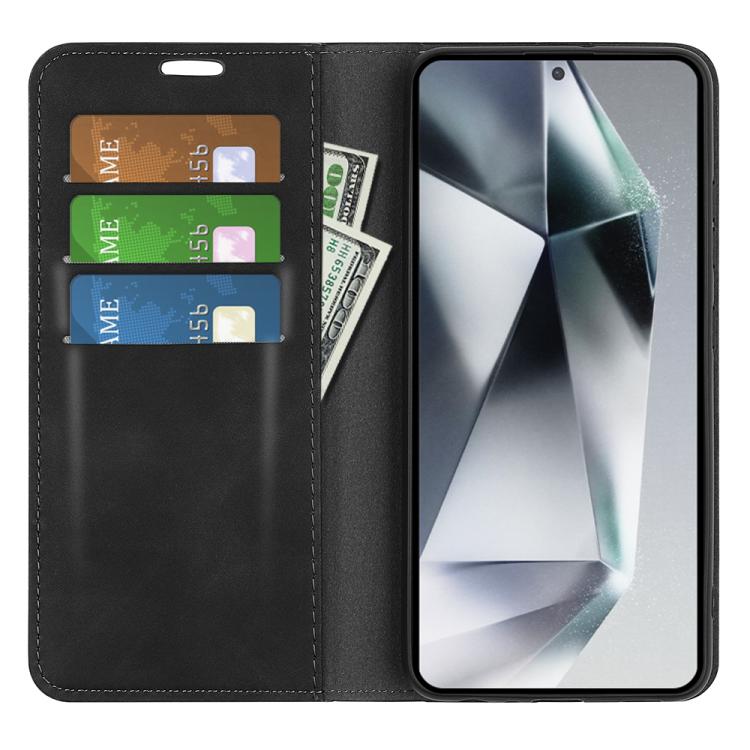For Samsung Galaxy S25 Ultra 5G Retro-skin Magnetic Suction Leather Phone Case