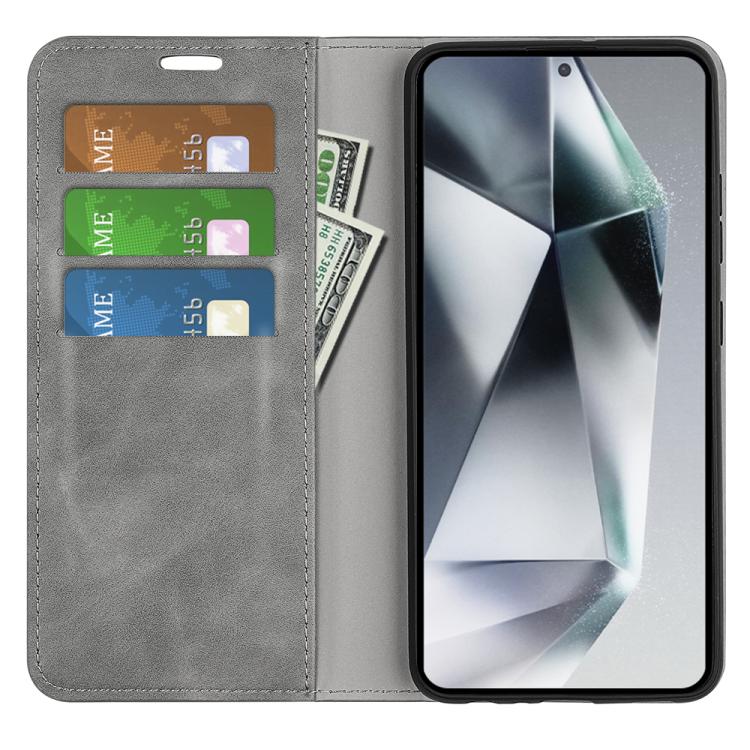 For Samsung Galaxy S25 Ultra 5G Retro-skin Magnetic Suction Leather Phone Case