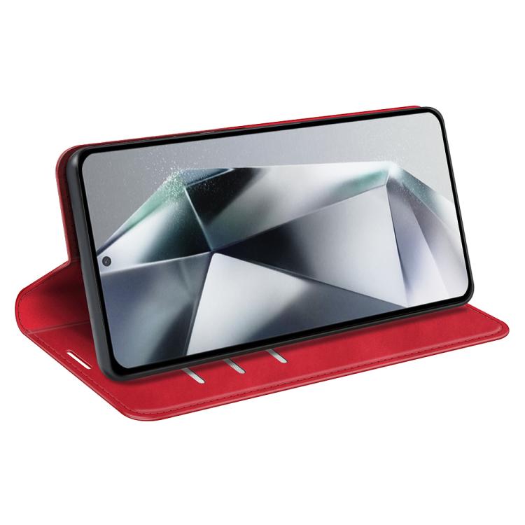 For Samsung Galaxy S25 Ultra 5G Retro-skin Magnetic Suction Leather Phone Case