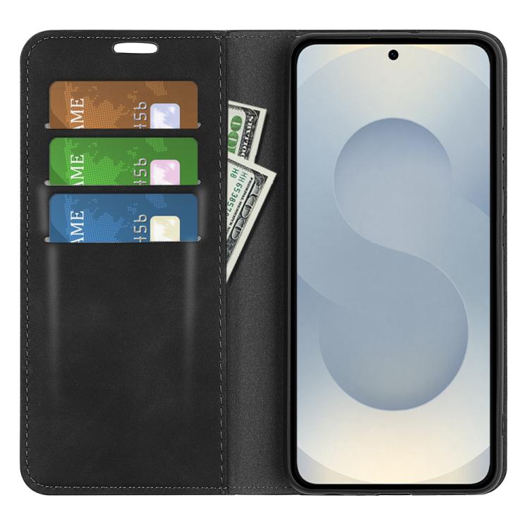 For Samsung Galaxy S25 Edge 5G Retro-skin Magnetic Suction Leather Phone Case
