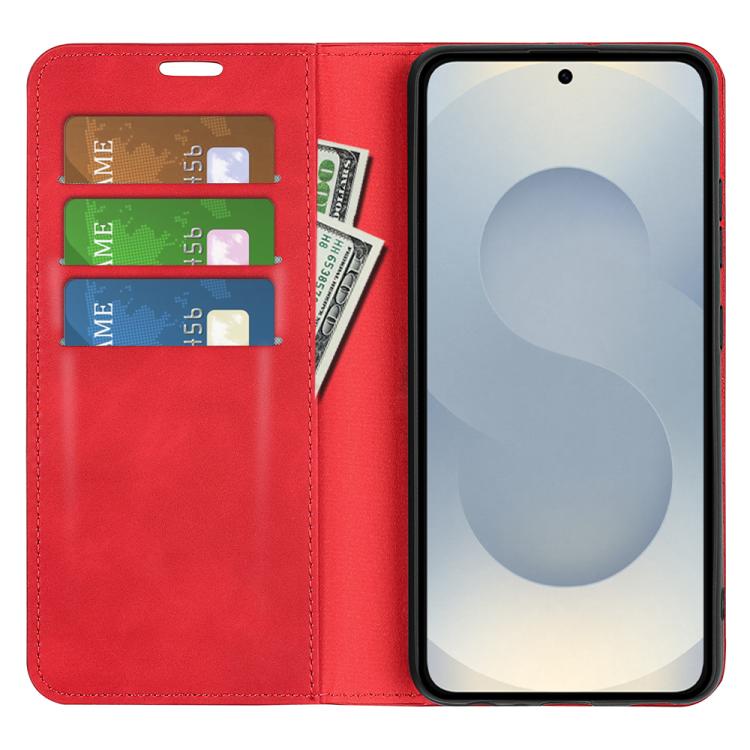 For Samsung Galaxy S25 Edge 5G Retro-skin Magnetic Suction Leather Phone Case