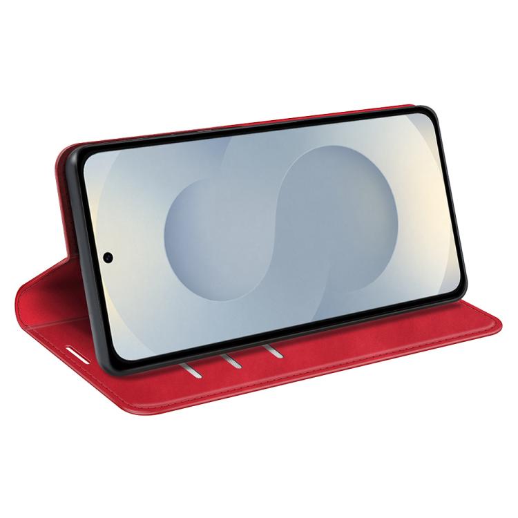 For Samsung Galaxy S25 Edge 5G Retro-skin Magnetic Suction Leather Phone Case