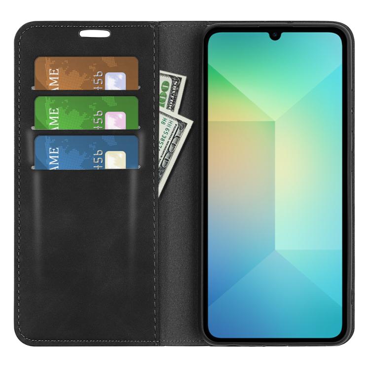 For Samsung Galaxy A06 5G Retro-skin Magnetic Suction Leather Phone Case