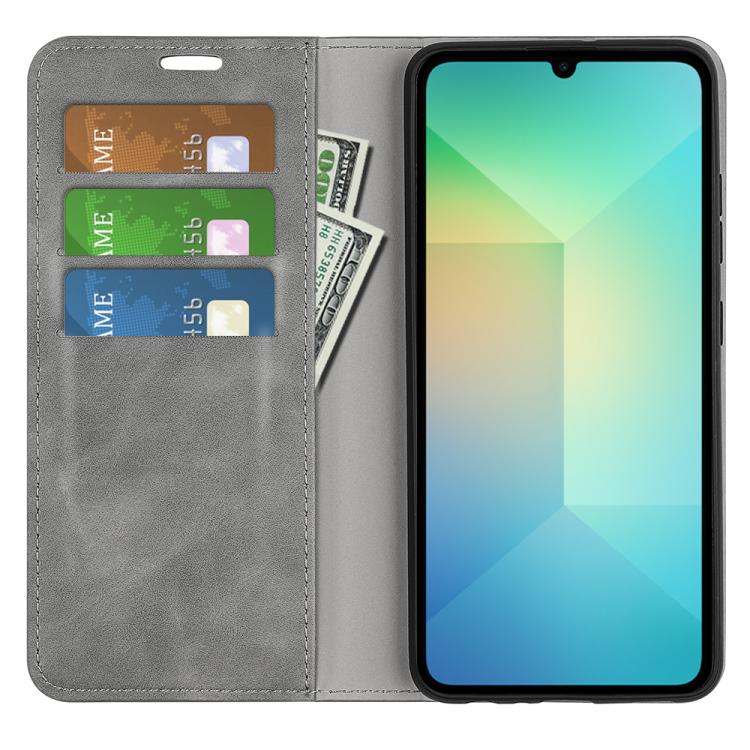 For Samsung Galaxy A06 5G Retro-skin Magnetic Suction Leather Phone Case