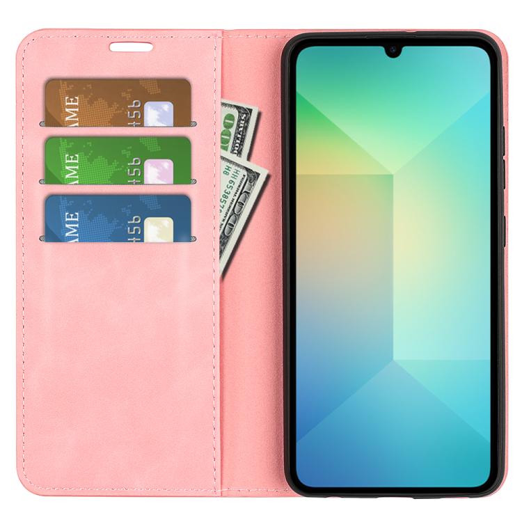 For Samsung Galaxy A06 5G Retro-skin Magnetic Suction Leather Phone Case