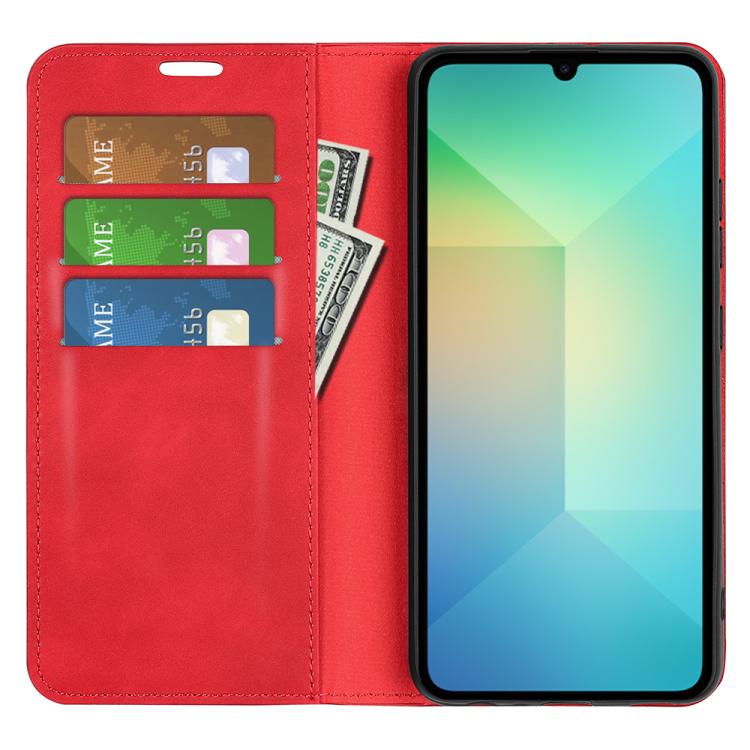 For Samsung Galaxy A06 5G Retro-skin Magnetic Suction Leather Phone Case