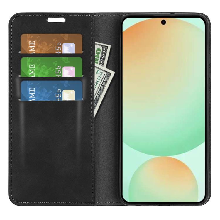 For Samsung Galaxy S25 FE 5G Retro-skin Magnetic Suction Leather Phone Case