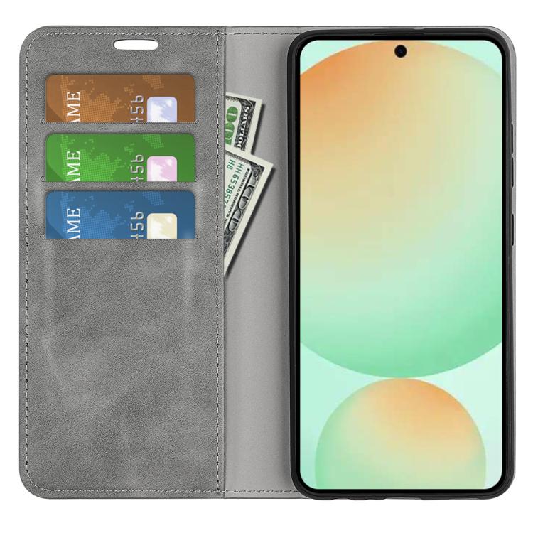 For Samsung Galaxy S25 FE 5G Retro-skin Magnetic Suction Leather Phone Case