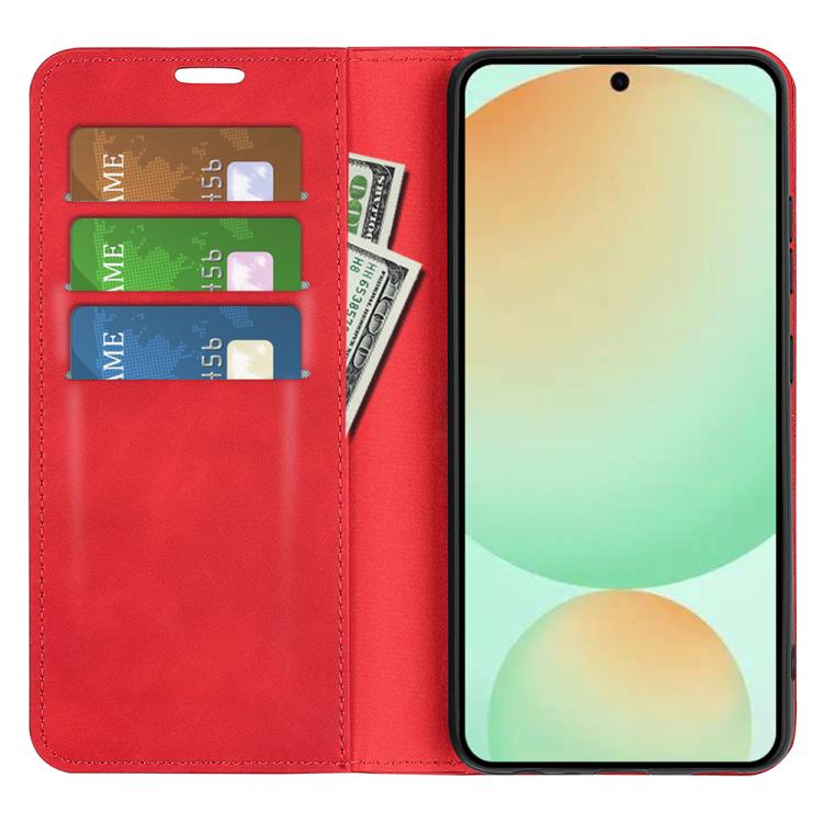 For Samsung Galaxy S25 FE 5G Retro-skin Magnetic Suction Leather Phone Case