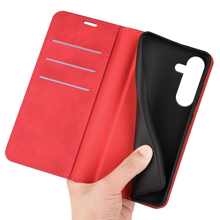 For Samsung Galaxy S25 FE 5G Retro-skin Magnetic Suction Leather Phone Case