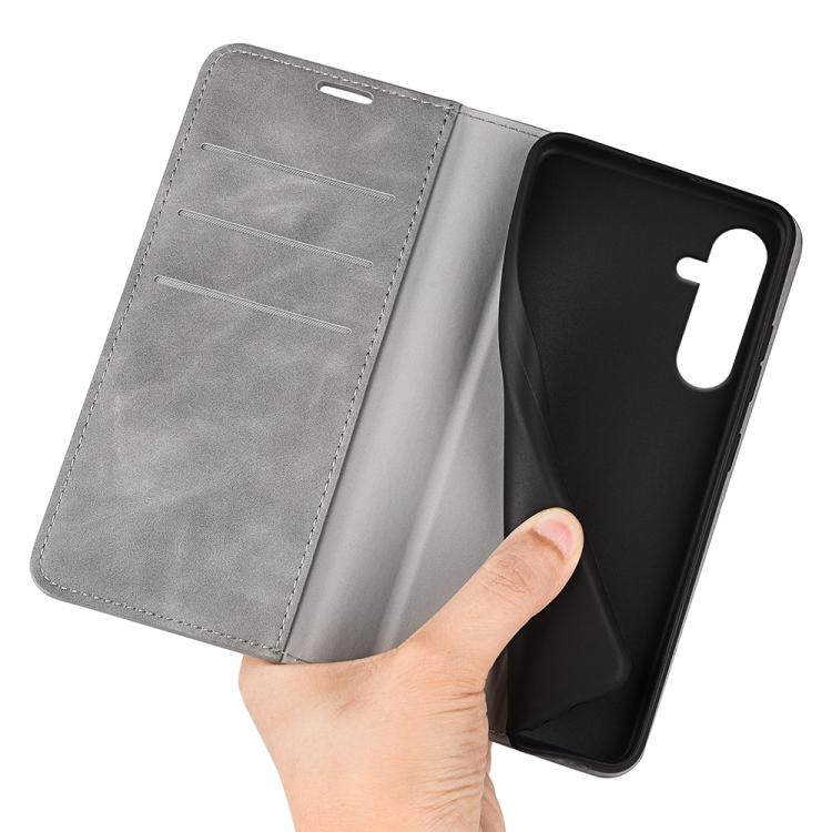 For Samsung Galaxy A17 5G Retro-skin Magnetic Suction Leather Phone Case