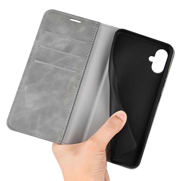 For Samsung Galaxy A07 4G Retro-skin Magnetic Suction Leather Phone Case