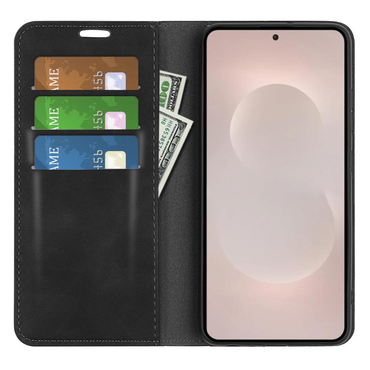 For Samsung Galaxy S26 Edge 5G Retro-skin Magnetic Suction Leather Phone Case
