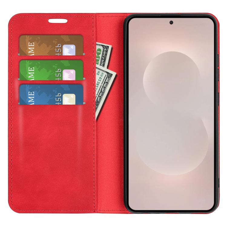 For Samsung Galaxy S26 Edge 5G Retro-skin Magnetic Suction Leather Phone Case