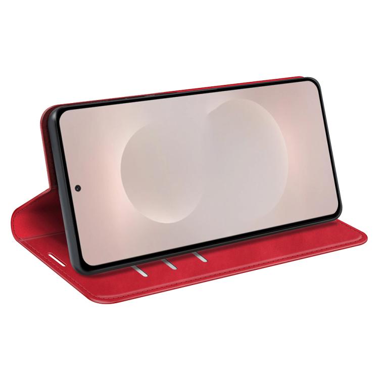 For Samsung Galaxy S26 Edge 5G Retro-skin Magnetic Suction Leather Phone Case