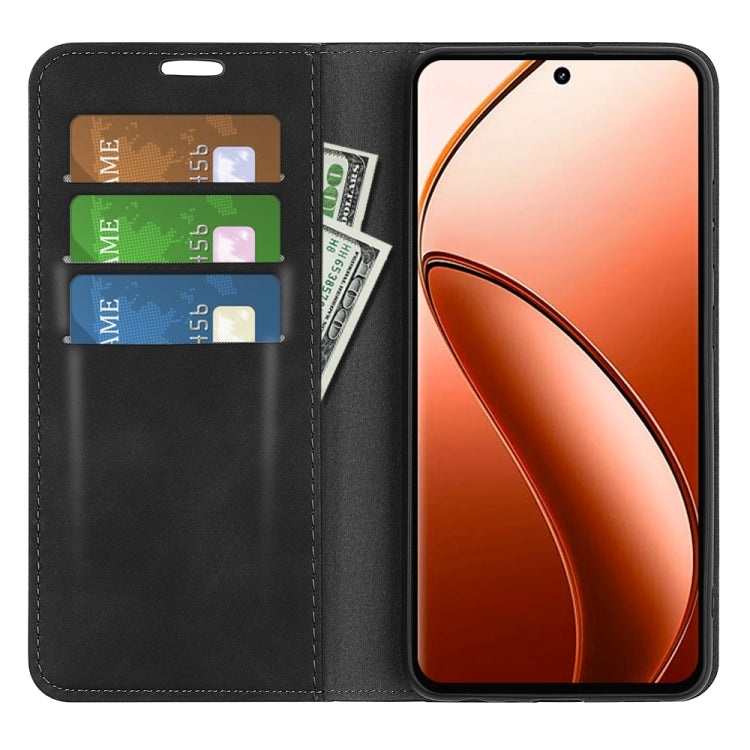 For Realme 12 Pro+ Retro-skin Magnetic Suction Leather Phone Case