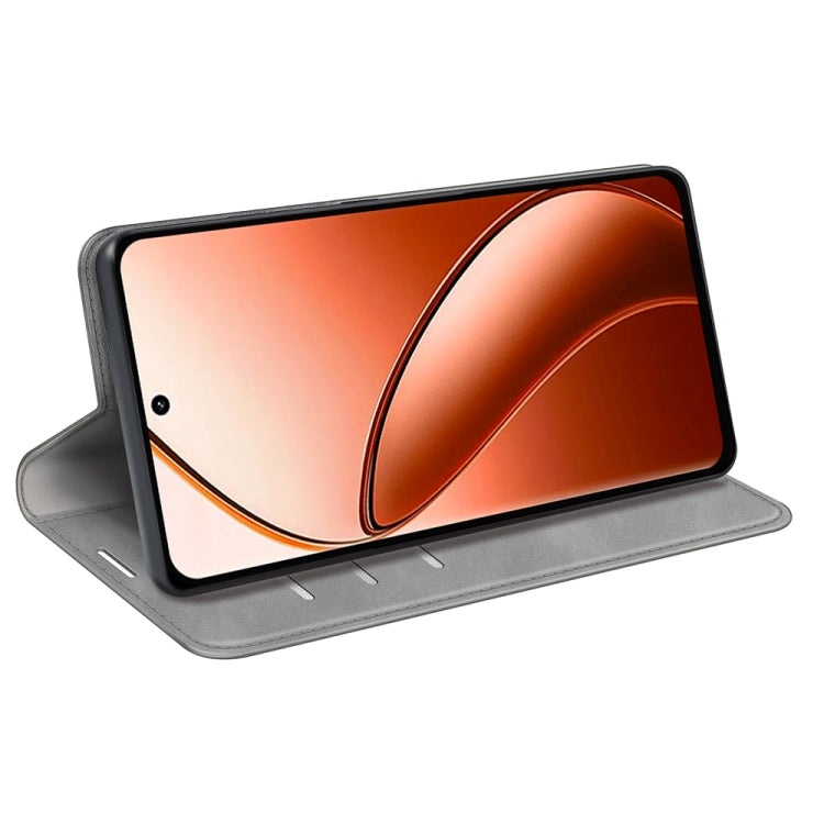 For Realme 12 Pro+ Retro-skin Magnetic Suction Leather Phone Case