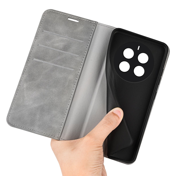 For Realme 12 Pro+ Retro-skin Magnetic Suction Leather Phone Case
