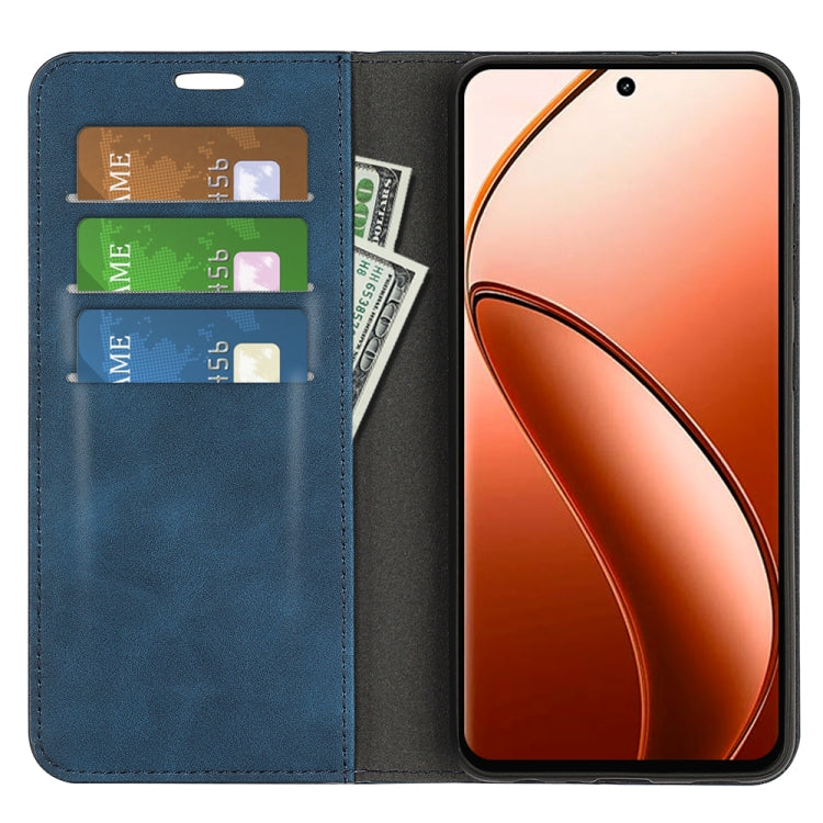 For Realme 12 Pro+ Retro-skin Magnetic Suction Leather Phone Case
