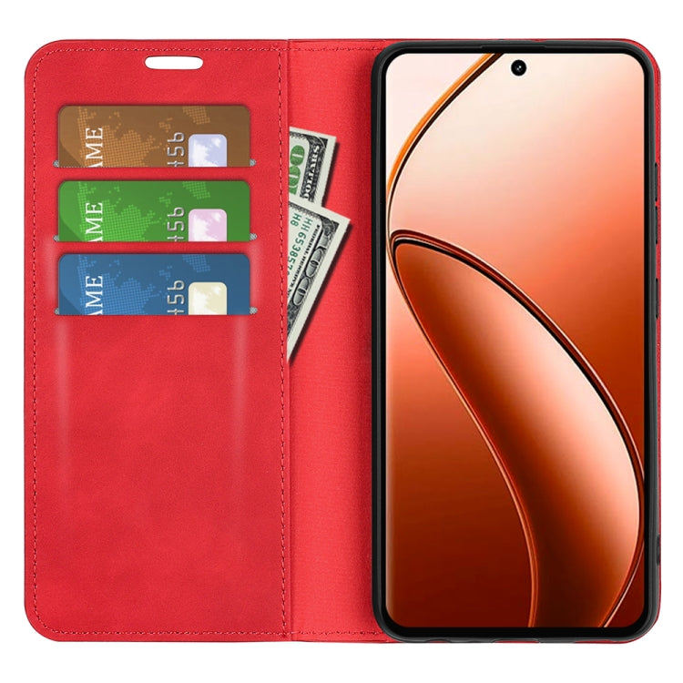 For Realme 12 Pro+ Retro-skin Magnetic Suction Leather Phone Case