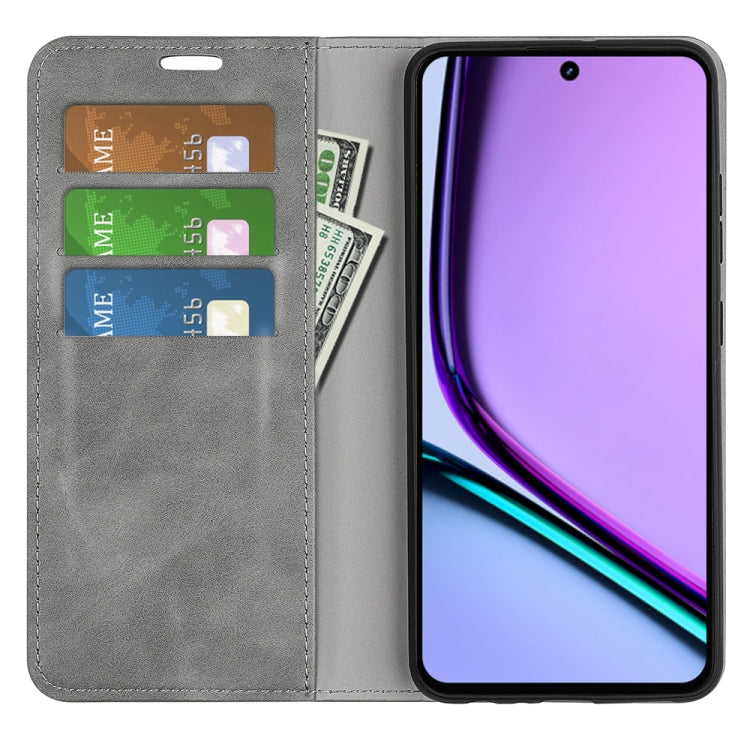 For Realme C67 4G Retro-skin Magnetic Suction Leather Phone Case