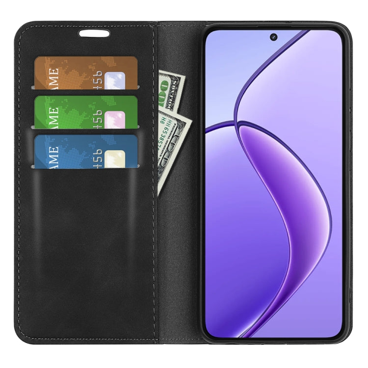 For Realme 12 5G Retro-skin Magnetic Suction Leather Phone Case