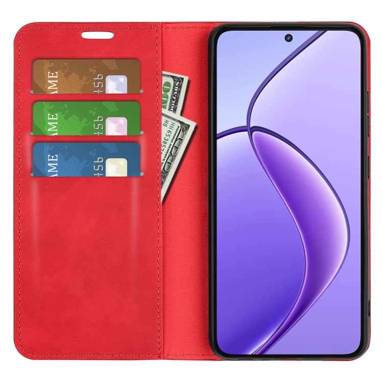 For Realme 12 5G Retro-skin Magnetic Suction Leather Phone Case