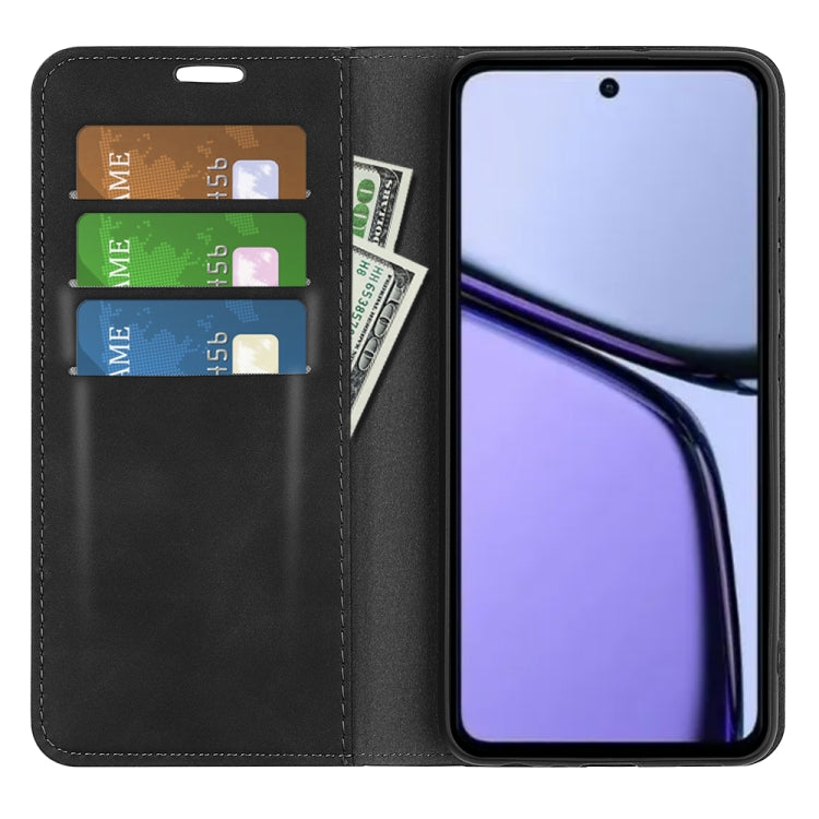 For Realme C65 4G Retro-skin Magnetic Suction Leather Phone Case