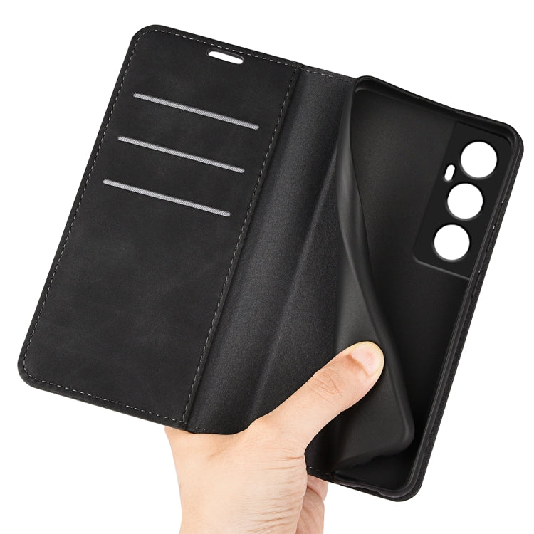 For Realme C65 4G Retro-skin Magnetic Suction Leather Phone Case