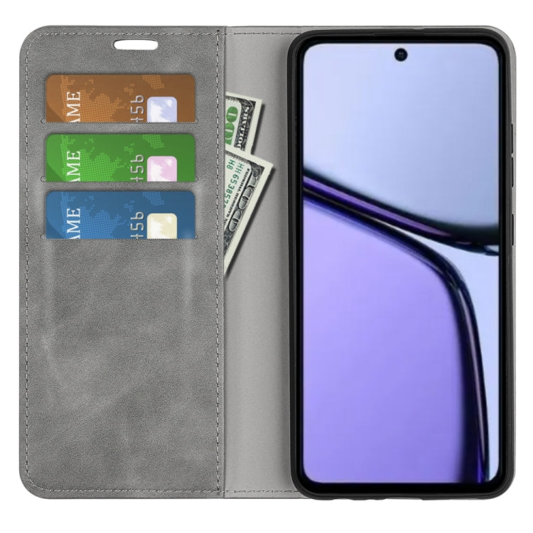For Realme C65 4G Retro-skin Magnetic Suction Leather Phone Case