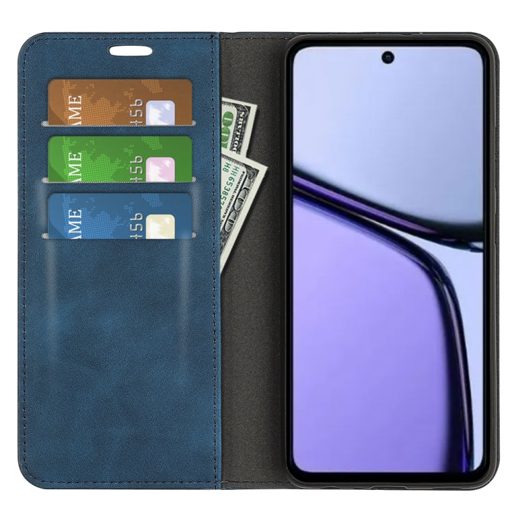 For Realme C65 4G Retro-skin Magnetic Suction Leather Phone Case
