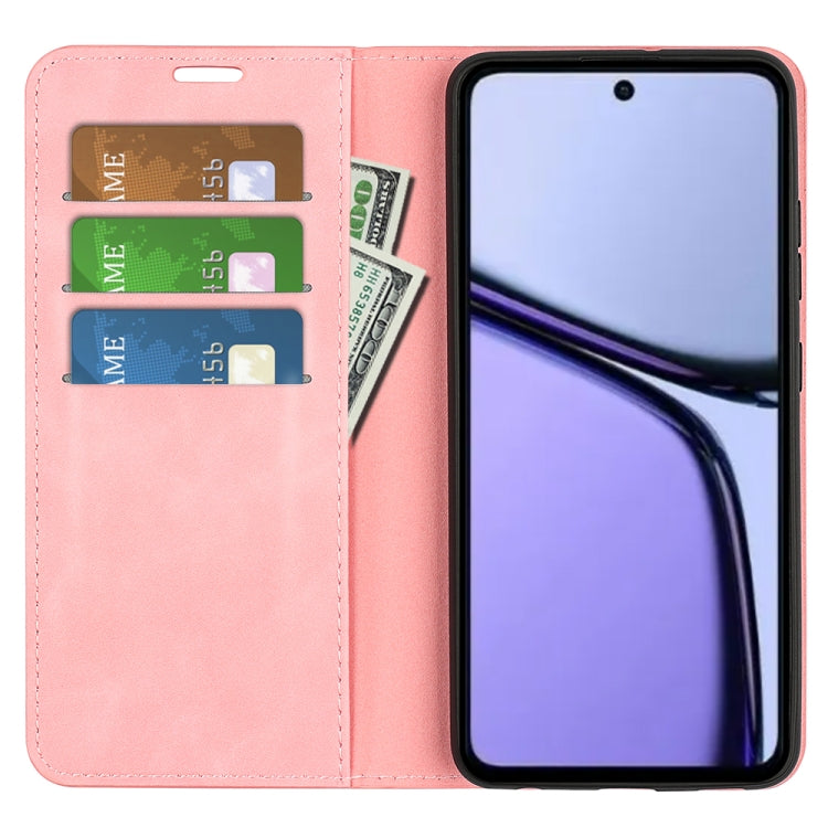 For Realme C65 4G Retro-skin Magnetic Suction Leather Phone Case