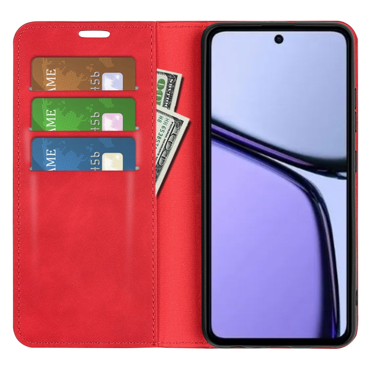 For Realme C65 4G Retro-skin Magnetic Suction Leather Phone Case