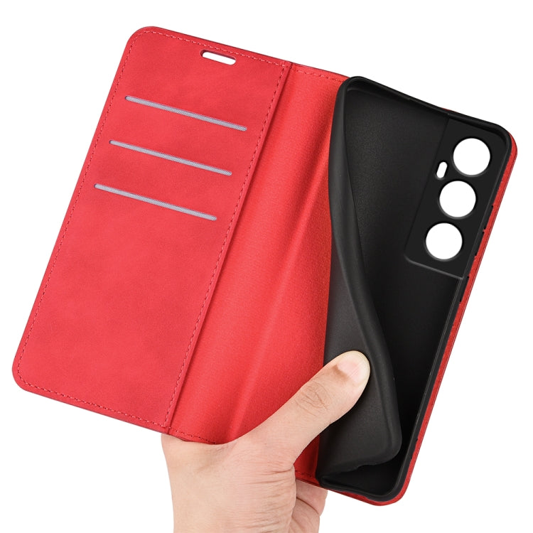 For Realme C65 4G Retro-skin Magnetic Suction Leather Phone Case