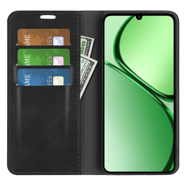 For Realme C63 Retro-skin Magnetic Suction Leather Phone Case