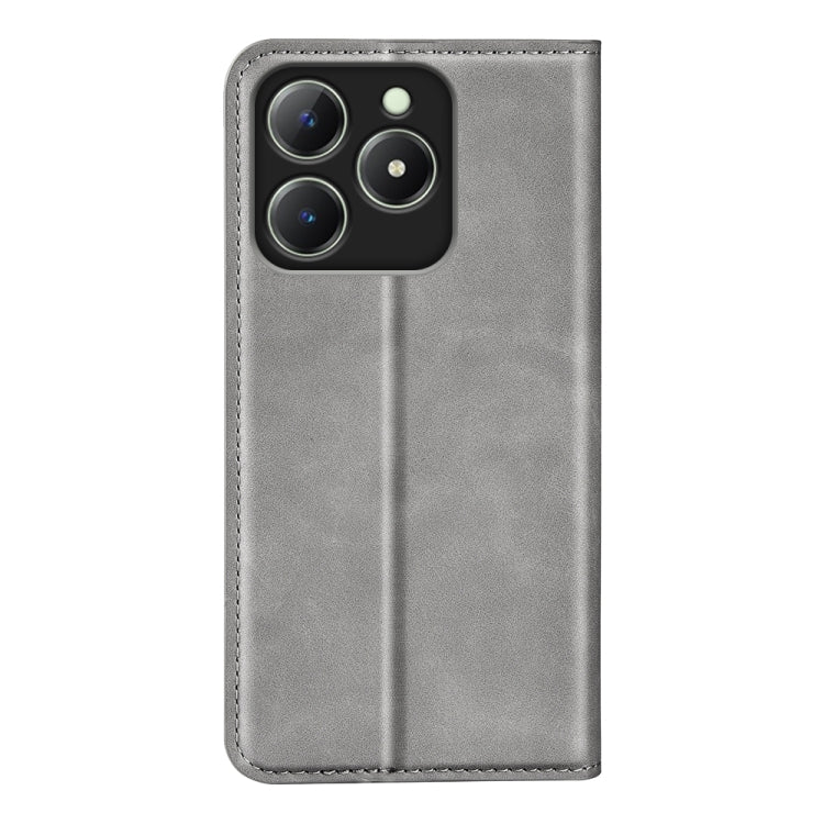 For Realme C63 Retro-skin Magnetic Suction Leather Phone Case