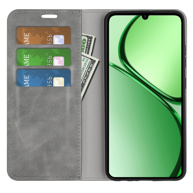 For Realme C63 Retro-skin Magnetic Suction Leather Phone Case