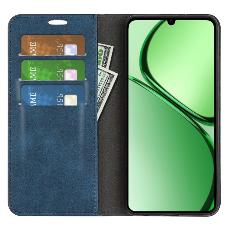 For Realme C63 Retro-skin Magnetic Suction Leather Phone Case