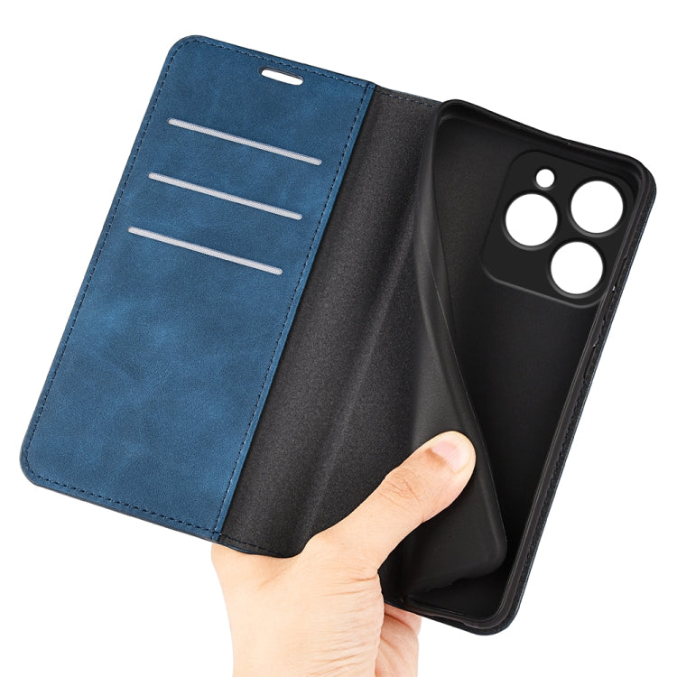 For Realme C63 Retro-skin Magnetic Suction Leather Phone Case