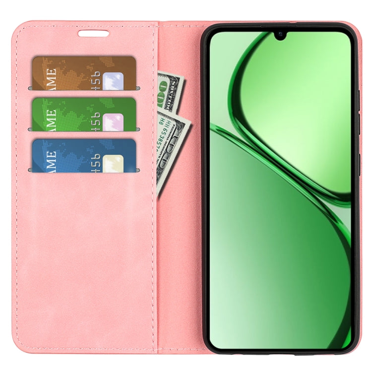 For Realme C63 Retro-skin Magnetic Suction Leather Phone Case