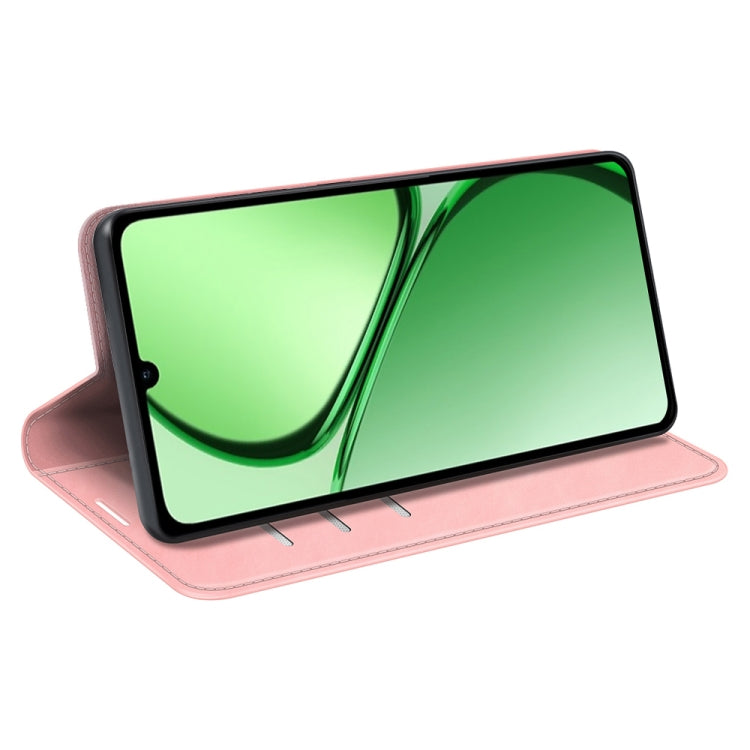 For Realme C63 Retro-skin Magnetic Suction Leather Phone Case