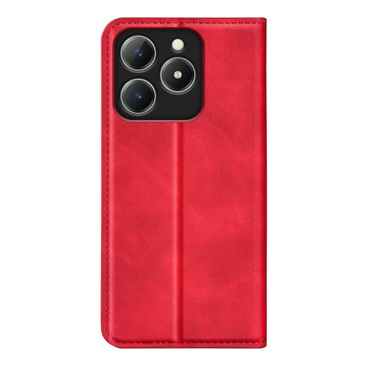 For Realme C63 Retro-skin Magnetic Suction Leather Phone Case
