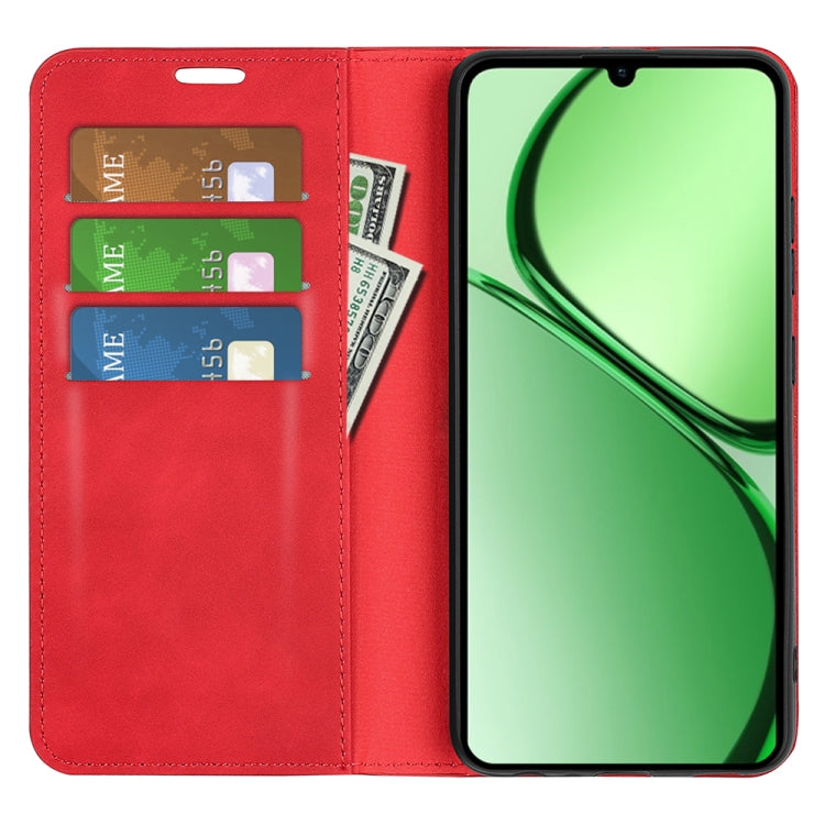 For Realme C63 Retro-skin Magnetic Suction Leather Phone Case