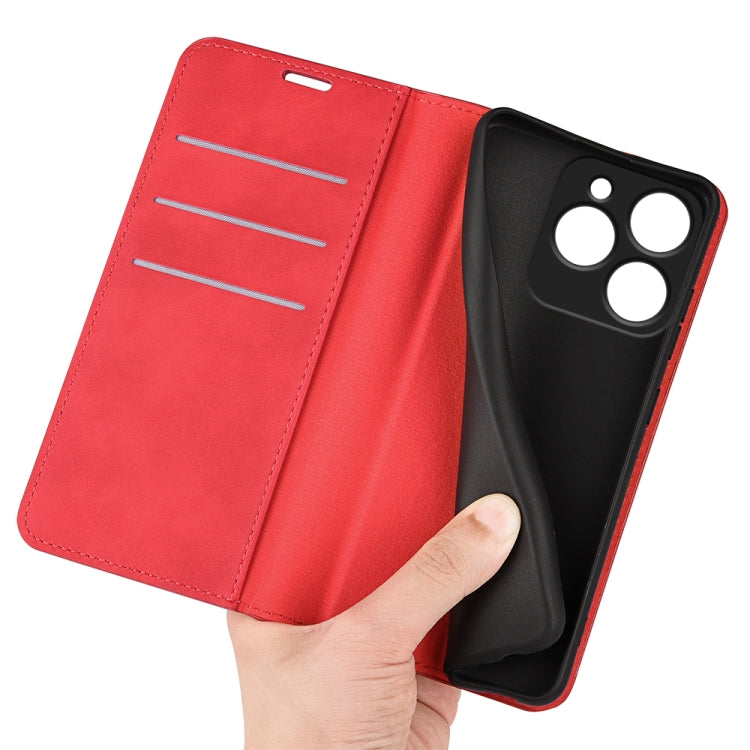 For Realme C63 Retro-skin Magnetic Suction Leather Phone Case