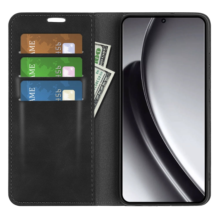 For Realme GT 6 5G Retro-skin Magnetic Suction Leather Phone Case