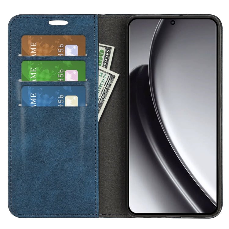 For Realme GT 6 5G Retro-skin Magnetic Suction Leather Phone Case